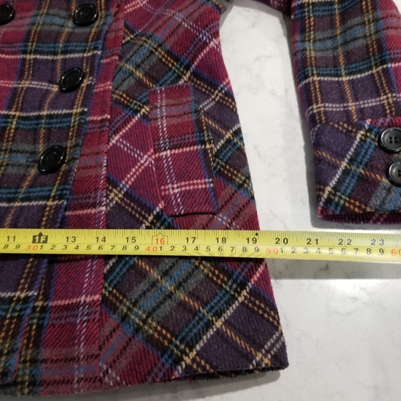 🧥MODA INTERNATIONAL WOOL BLEND PLAID COAT - Picture 6 of 10